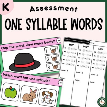 Decoding One Syllable Words Kindergarten  | Common Core Benchmark Assessment