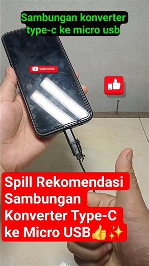 spill review rekomendasi sambungan konverter type-c ke micro usb Android 👍✨️