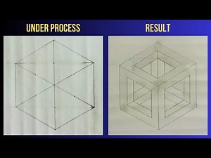 How to draw 3d cube || Drawings Tutorials || Tangible Art