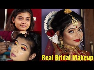 Bridal Makeup tutorial|| Step by step Traditional Bengali Bridal Makeup||