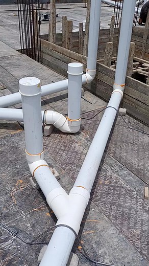 PVC Pipe Installation at a Construction Site