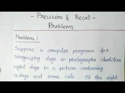 Precision and Recall - Problems / KTU / Machine learning