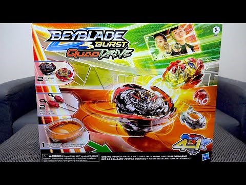 4-IN-1 BEY | COSMIC VECTOR BATTLE SET QuadDrive Unboxing & Test Battle | Beyblade Burst QuadDrive/DB