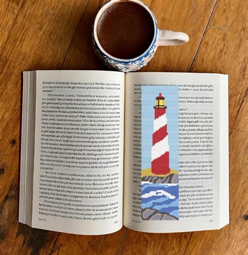 Lighthouse Bookmark Cross Stitch Pattern, Coastal Book Lover Stitch, Nautical Bookmark PDF, Modern Easy Stitch Pattern - Etsy