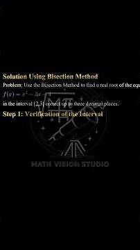 Finding Roots Visually | Bisection Method (10 Iterations, Animated) #mathvisionstudio