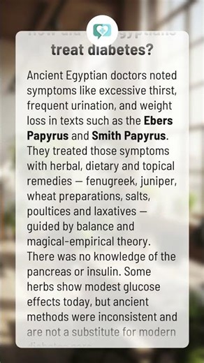 How did the Egyptians treat diabetes?