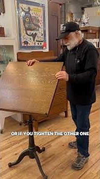 Quartersawn Oak Adjustable Drafting Table