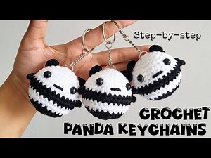 How to Crochet Panda keychain / crochet panda tutorial / amigurumi panda #crochet