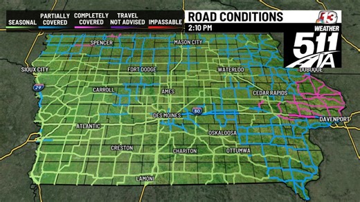 Blizzard creates hazardous road conditions in Iowa, DOT reopens I-80 & I-35