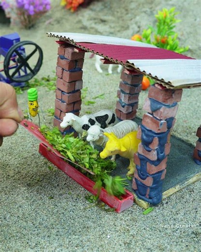 Cutting Grass with Mini Machine for My Mini Cow 🐄✨ | Cute Mini Farming