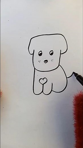 How to draw a cute puppy🐶