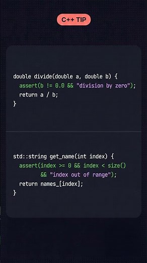 Use assert to document and check invariants