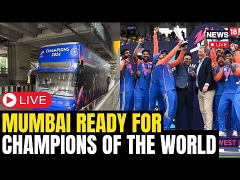 Team India In Mumbai LIVE | Wankhede Stadium Felicitation | Victory Parade Live | Rohit,Virat | N18L