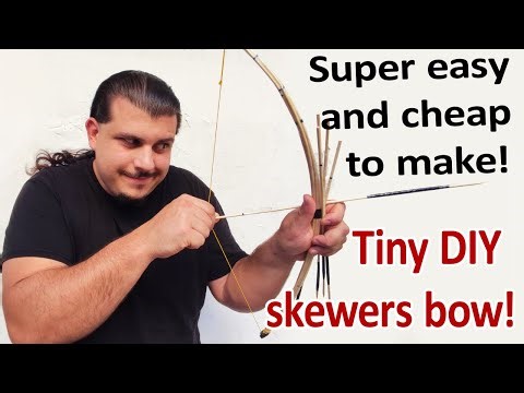 How to make a tiny grill skewers bundle bow toy at home! An archery tool for indoors training.
