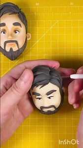 Fondant face with beard cake tutorial #fondantcakedesignsforbirthdays