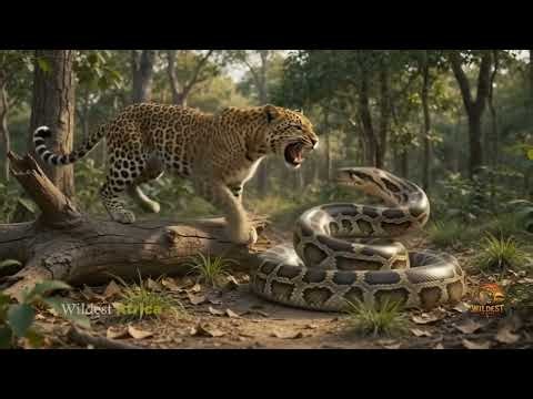 🔥🐆 Leopard vs Python: The Battle for One Kill! 🐍⚔️
