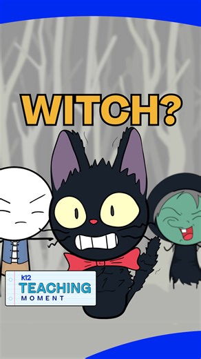 Why are black cats always tied to witches? 🐈‍⬛ The story goes back centuries and it is not what you think. From glowing eyes in the dark to medieval fears, black cats became linked to witchcraft in surprising ways. In this K12 Teaching Moment you’ll discover the real history behind black cats and what it teaches us about fear, myths, and being misunderstood. | K12