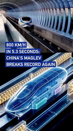 800 km/h in 5.3 seconds: China's maglev sets another record #coolchina
