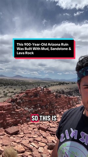 Exploring the ancient ruins in Northern Arizona 🌵🏜️🏔️ These walls were built nearly 900 years ago using layered sandstone, volcanic rock, and mud mortar — and they’re still standing in the desert today. Crazy to think this entire settlement was thriving in the 1100s near an active volcano. #Wupatki #Arizona #AncientRuins #Puebloan #HistoryTok