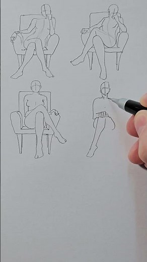 как рисовать позы человека #sketch #drawing #скетч
