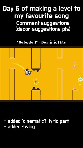 day 6 of making a level to my fav song #leveldesign #gdmeme #geometrydash #gdupdate #gd #gaming #fun