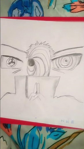 obito Uchiha renegan and sharingan drawing.