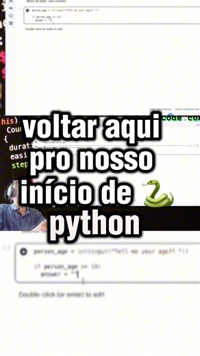 Voltar para o nosso início de Python, programando função para mostrar idade da pessoa