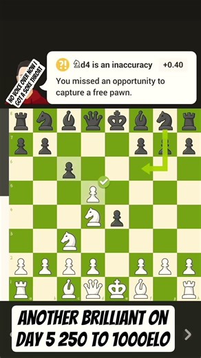 day 5 of going from 250elo to 1000 elo blits