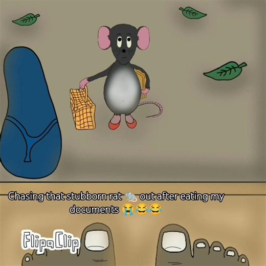 Chasing that stubborn rat 🐀 out after eating my documents 😭💔😂😂 #animation #animatic #fyp #shorts