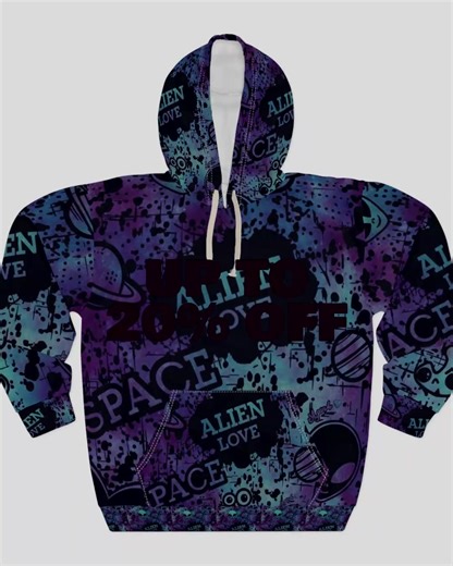 ✨ Get ready to turn heads in our Alien Love Space Hoodie! 💜🚀 Embrace the galactic vibes and express your cosmic style. #AlienFashion #SpaceHoodie #JRVortex 🌌