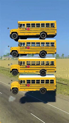 🇺🇸Honk Honk America! How Many School Buses Can Survive This INSANE Stack? 😱🚌💥