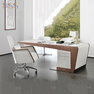 [Hot Item] Modern Manager Office Desk Wood Marble Top Boss Table Nice Director Office Table with Chair