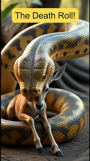 Which powerful reptile can pull a full-grown wildebeest into the water?#python #reptiles#yemxtv