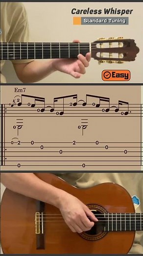 Careless Whisper / George Michael (Easy Guitar) #guitartab #guitar #fingerstyleguitar