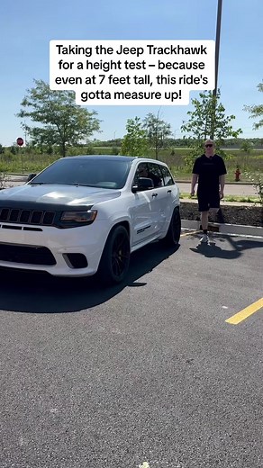 5.6K views · 26 reactions | Taking the Jeep Trackhawk for a height test – because even at 7 feet tall, this ride's gotta measure up! #mopar #trackhawk #talltok #supercharged #suv | Seanhasjokes | Facebook