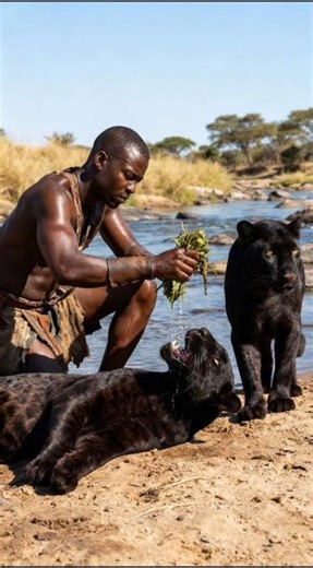 Smart Man Saved the Black Panther from Albino Python Poisoning