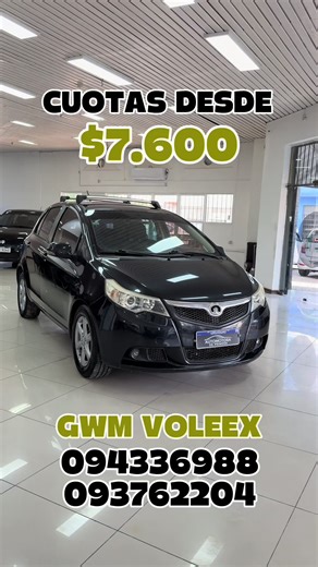 GWM Voleex 🚙 Motor 1.5 2012 •Aire acondicionado •Vidrios eléctricos •Espejos eléctricos •Radio con pantalla •Cámara de reversa •Sensores de aproximación •Llantas •Bloqueo central •Dirección Hidráulica •Transmisión manual •Combustible nafta Valor de patente: 6 cuotas de $2.146 USD 8.900 Documentación en regla y pronta para transferir 🪪 Financiación de la casa ✍🏼 y/o bancaria 🏦 Financiación bancaria hasta en 60 cuotas (primer cuota diferida)! ÚNICOS REQUISITOS: - ingreso mensual mayor a $25.00