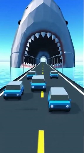 driving forward in formation, approaching a giant shark head 2 #automobile #beamngnoob #carstunt
