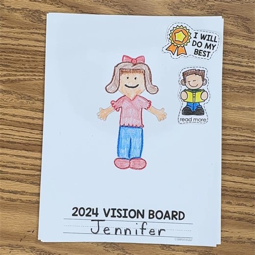 Comment "VISION" now! 🌟 It's time to spark creativity and goal-setting in your students! 🎉 Introduce the 2026 Vision Board Project — an easy, fun activity that empowers students to dream big and set goals for the year ahead. What's a Vision Board? 🤔 A vision board is a collage of words, symbols, and pictures that inspire and motivate the YOU you want to be. It's a powerful tool for envisioning success and setting the tone for an incredible year ahead. | Simply Kinder