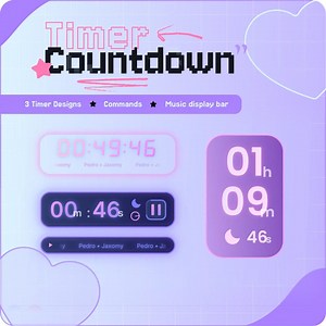 Kawaii Countdown Timer Widget for Streamelements | Twitch Overlay for Subathons, Breaks & Co-working - Study Streams - Etsy Canada