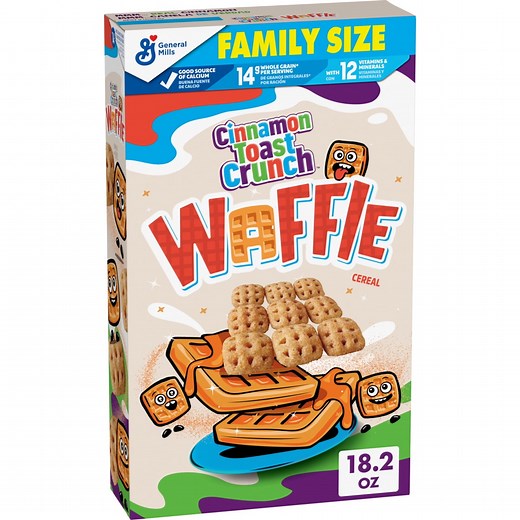 Cinnamon Toast Crunch Waffle Breakfast Cereal, Family Size, 18.2 oz