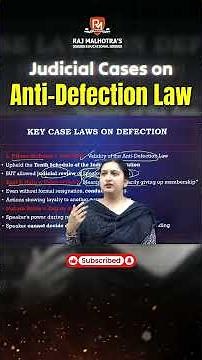 Judicial Cases on Anti-Defection Law | Explained | Amandeep Ma'am | Raj Malhotra's IAS