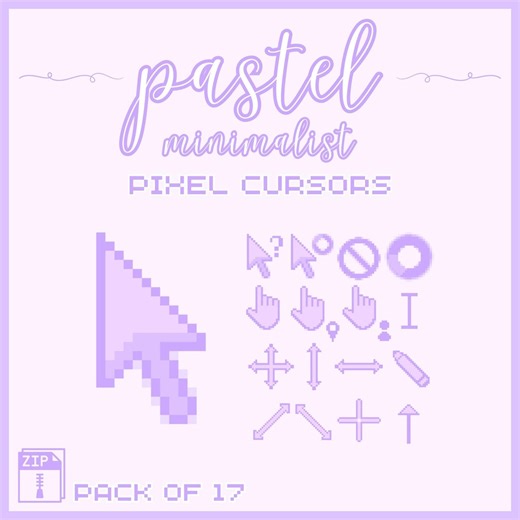 Purple Pastel Mouse Cursors - Full Aesthetic Pack of All 17 States - Etsy