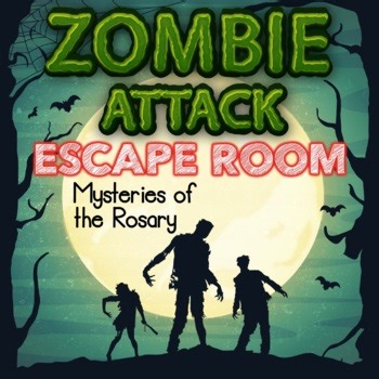 Mysteries of the Rosary Escape Room Halloween, Catholic Schools Week Activities