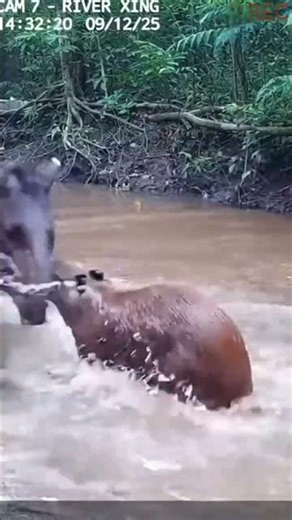Tapir vs Capybara – Unexpected Jungle Animal Clash! 🐗🐹🔥#Tapir #Capybara