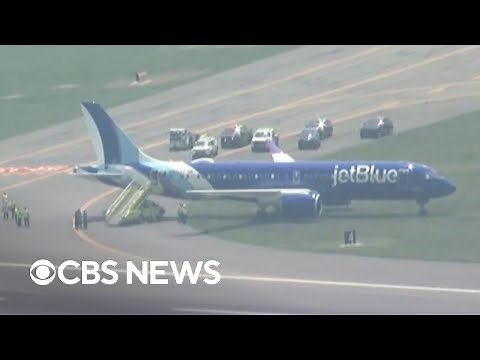 JetBlue flight rolls off runway in Boston