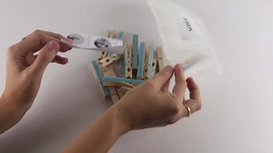 20 Pack Wood Photo Clips with Adhesive Layer 2.8'' for Wall, Art Holder, Mood Wall, Picture Holder, Poster Hanger, Dorm Room Decor, Photos Display