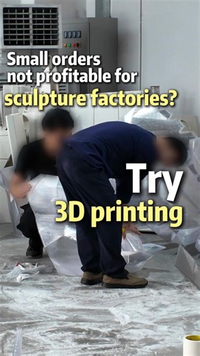 3D printing for sculptures – no mold making, one person can handle it all. #3dprinter #sculpture