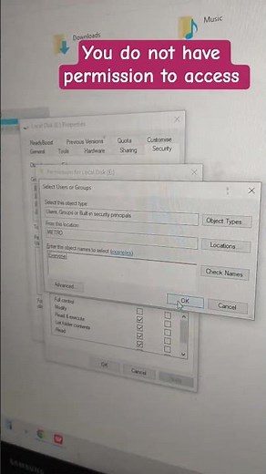 you do not have permission to access contact your network administrator to request access windows 10