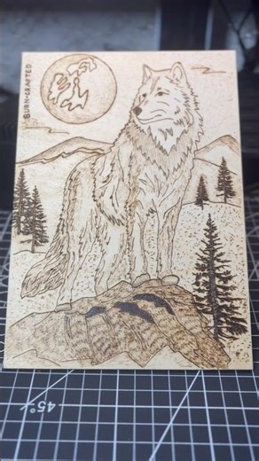 🐺 Wolf in the Forest — burned by hand | Pyrography A4 | Woodburning Art
